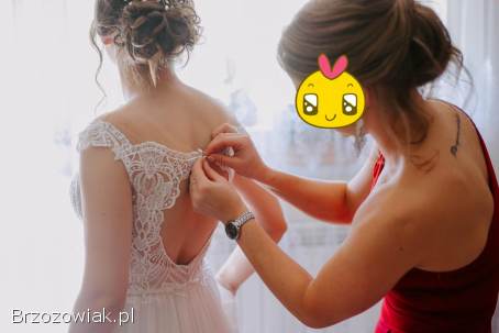 Piękna suknia ślubna z salonu Igar w Krośnie z welonem