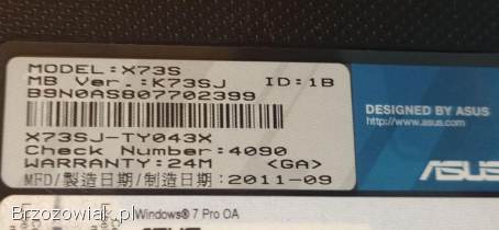 Asus X73S 17,  3 Core i3 8 GB / 1 TB lub zamiana