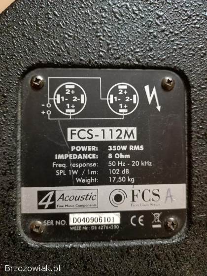 Głośniki Monitory Estradowe Acoustic FCS-112 M Case!