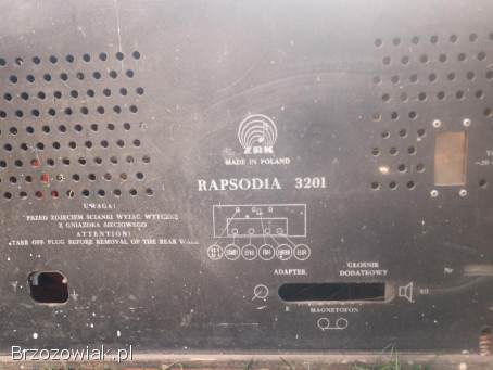 Radio lampowe Rapsodia 3201 zabytkowe lata 60te PRL