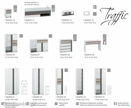 Wyprzedaż meble młodzieżowe -  systemowe TRAFIC.