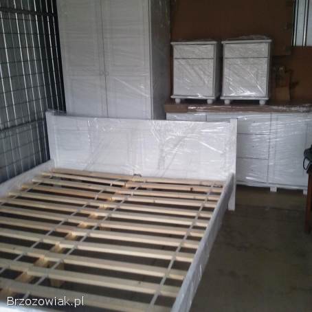 Łóżko sosnowe 140x200 nowe z materacem sprężynowym