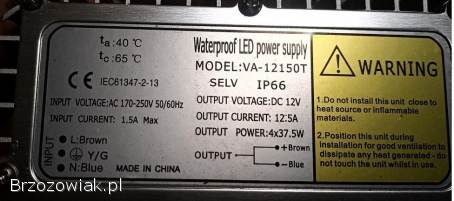 Zasilacz do diod LED 12V 12,  5A 150W impulsowy