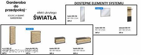 Meble do przedpokoju,  garderoba szafa panele tapicerowane,  QUANT.