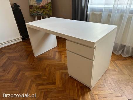 Biurko Ikea MALM,  białe,  140x65cm