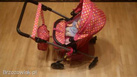 Wózek dla lalek 2w1 skrętne koła gondola + torba