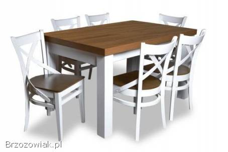 Stół do jadalni okrągły loftowy dębowy krzesła fotelowe industrialny -  na wymiar.