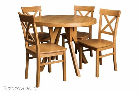 Stół dąb artisan krzesła fotelówki