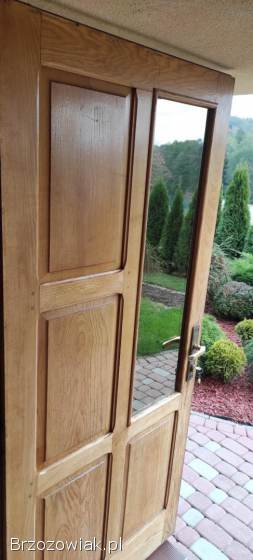 Drzwi wejściowe drewniane jesionowe 99x207cm