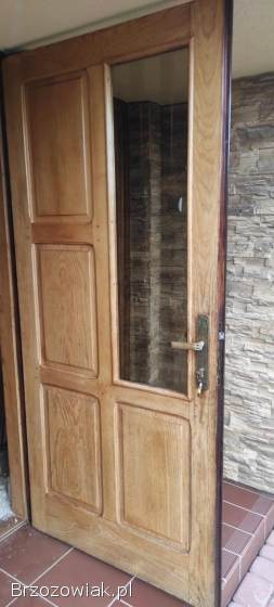 Drzwi wejściowe drewniane jesionowe 99x207cm