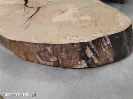 Plaster drewna z pęknięciem buk 99x70 blat stolik żywica