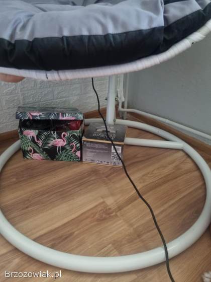 Fotel wiszący biały duży kokon Bujak