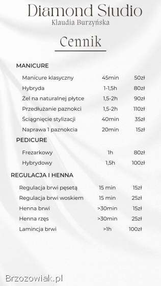 Manicure,  pedicure,  depilacja woskiem