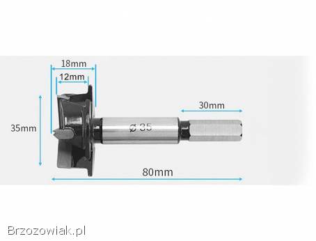 Frez wiertło do zawiasów puszkowych fi 35mm