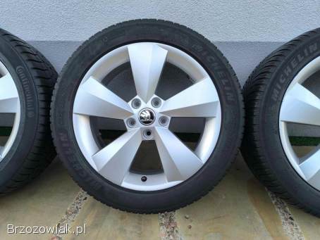 Alufelgi 17 5x112 koła zimowe opony 215/50R17 ori Skoda pasują do Audi Seat VW