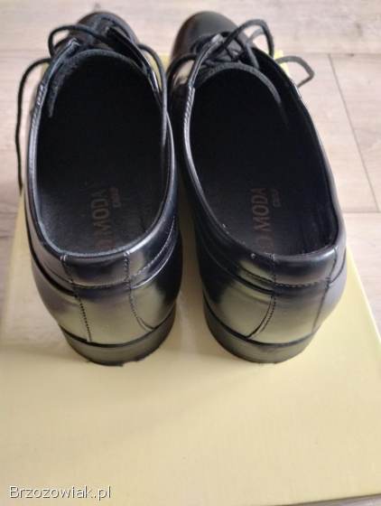 Buty półbuty komunijne dla chłopca z naturalnej skóry rozmiar 37