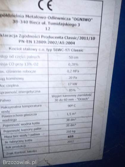 Piec co.  o Ogniwo Biecz kupię