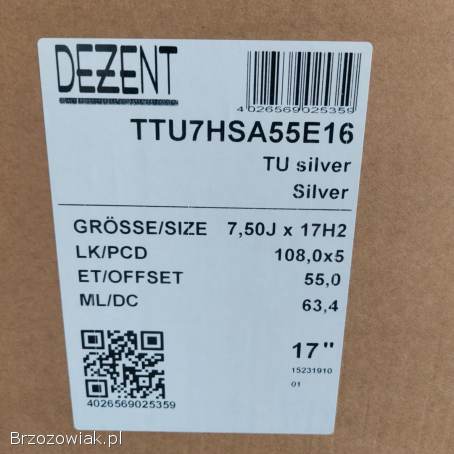 Nowe alufelgi 17 5x108 FORD Volvo