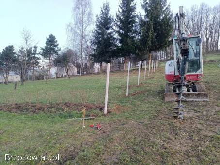 Wiertnica wiercenie otworów pod słupki