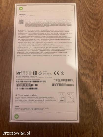 IPHONE 16e NOWY PLOMBA NA PUDEŁKU CZARNY