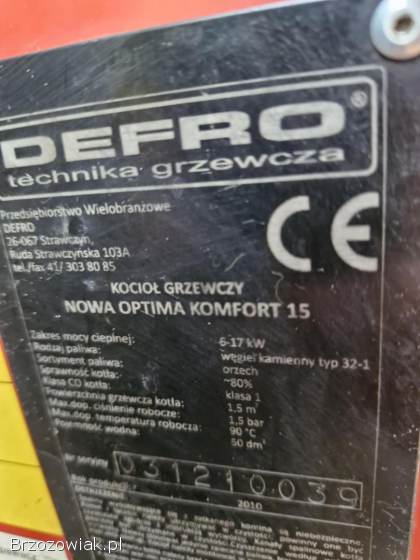 Sprzedam piec Defro 15kW plus dodatki