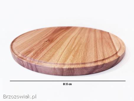 Deska bukowa okrągła na pizzę 35 cm -  lite drewno,  ekologiczna