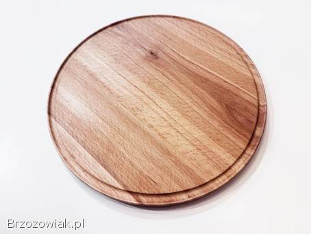 Deska bukowa okrągła na pizzę 35 cm -  lite drewno,  ekologiczna
