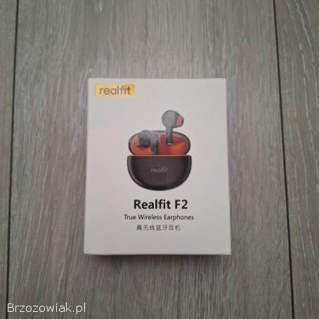 Nowe słuchawki Realfit F2 czarno pomarańczowe