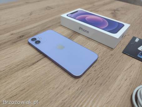 Okazja!  Iphone 12 -  Fioletowy!  Piękny Kolor!  Gwarancja!  Bateria 100