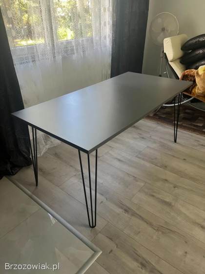 Duży nowoczesny szary stół 160x80 cm