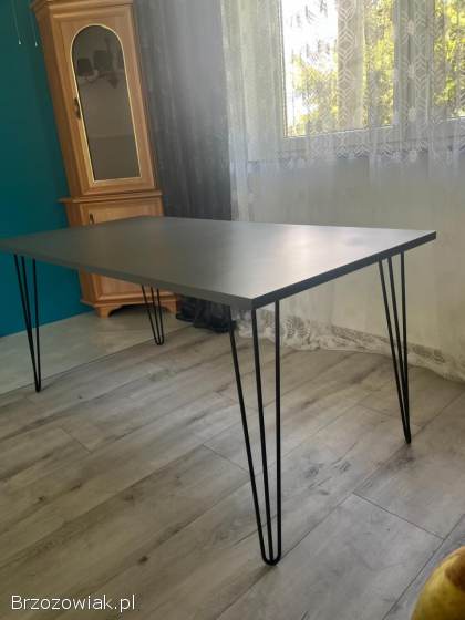 Duży nowoczesny szary stół 160x80 cm