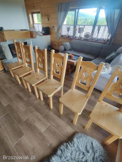 Krzesła drewniane rzeźbione ręcznie robione