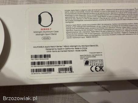 Apple Watch Series 7 45mm GPS + CELLULAR LTE stan BDB kpl.  pasek NIKE