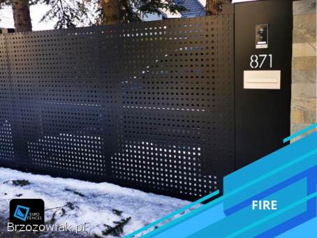 Laserowo wypalane ogrodzenia aluminiowe -  model Fire -  Euro Fences