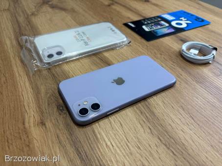 Okazja!  Iphone 11 -  Fiolet! !  GB Bateria 100 Super Stan!  Gwarancja!