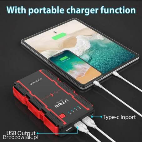 Urządzenie rozruchowe,  powerbank,  jump starter,  akumulator,  rozrusznik.  Utrai.