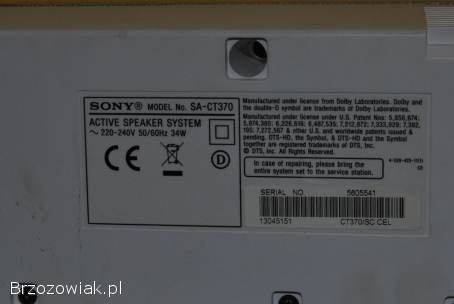 SOUNDBAR SONY SA-CT370/ SA-WCT370