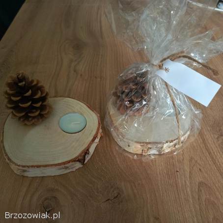 Brzoza,  plastry brzozy,  świecznik