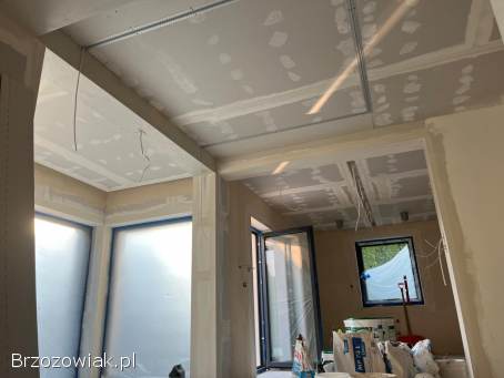 Szpachlowanie,  podwieszane sufity,  zabudowa poddaszy,  malowanie