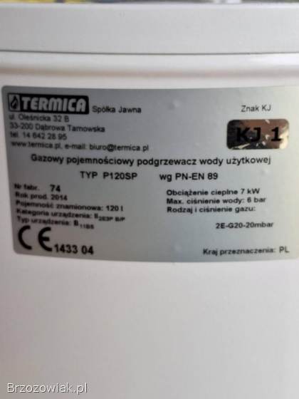 Gazowy podgrzewacz wody uzytkowej TERMICA (120l)
