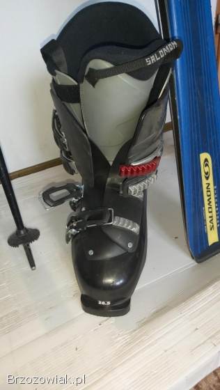 Sprzedam Narty (165) + buty (28.  5) + kijki + kask