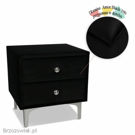 TAPICEROWANA SZAFKA STELLA sztuk 2 W KOLORZE CZARNYM