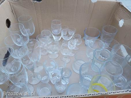 Szklanki kieliszki talerze inne szkło ceramika porcelana vintage PRL.