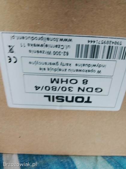 Głośniki niskotonowe 80 wat 8 om Tonsil