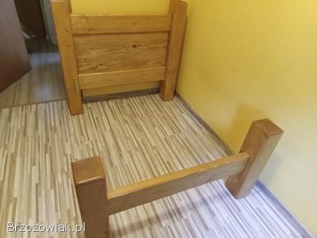 Łóżko drewniane nowoczesne grube drewno