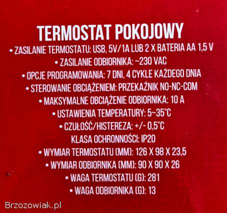 TANIO-Bezprzewodowy termostat pokojowy (Wifi) Volt WT-20