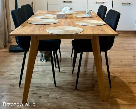 Stół drewniany rozkładany,  170x100 -  230x100 blat w kolorze dąb craft