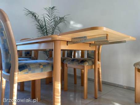 Stół rozkładany i krzesła z litego drewna bukowego