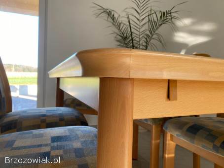 Stół rozkładany i krzesła z litego drewna bukowego