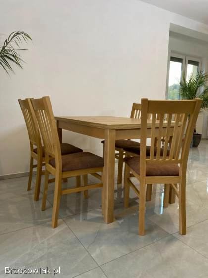 Stół Dębowy Okrągły Rozkładany!  Dowolne Wymiary!  Krzesło K-5 Drewniany